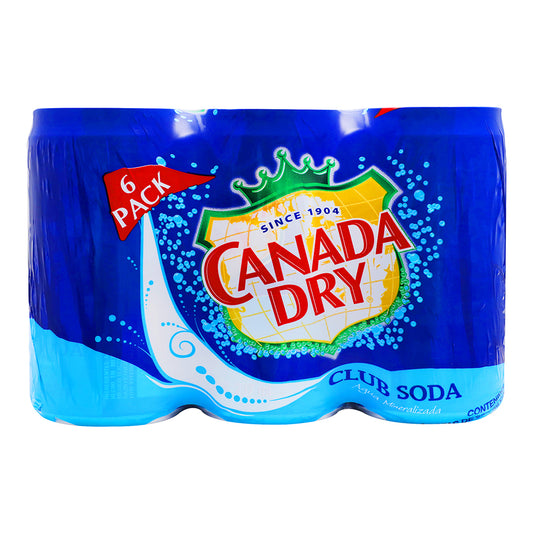 Canada Dry Club Soda Cans, 6-Pack Mini Cans (8 fl oz / 237 ml each)