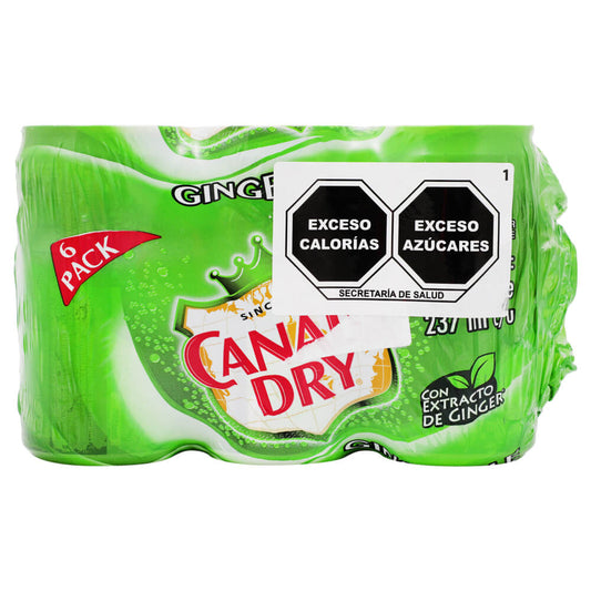 Canada Dry Ginger Ale Soda, 6-Pack Mini Cans (8 fl oz / 237 ml each)