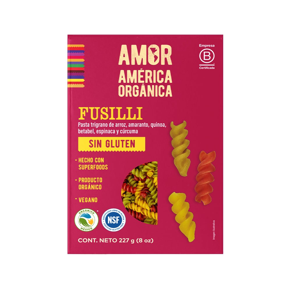 America Orgánica Gluten-Free Organic Tri-Grain Veggie Fusilli, 227 g
