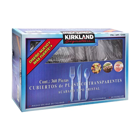 Kirkland Signature Clear Plastic Cutlery - 360 Pieces