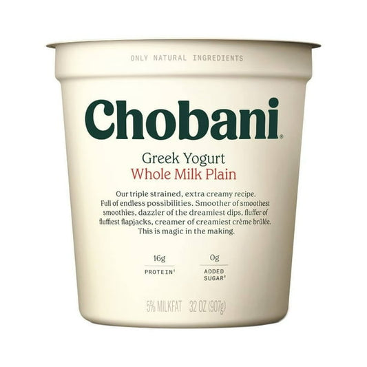 Chobani Greek Yogurt  Whole Milk Plain