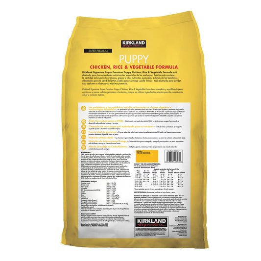 Kirkland Signature Puppy Formula Chicken, Rice and Vegetable Dog Food 20 lbs