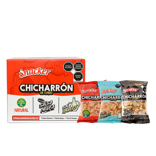 Snacker Pork Chicharron Assorted Pack 21 pieces, 30 g each