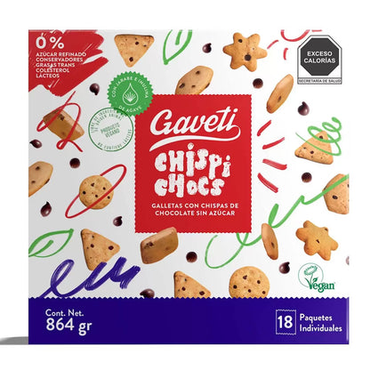 Gaveti Chispi Chocs Chocolate Chip Cookies (Sugar-Free, 18-pack, 48 g each)