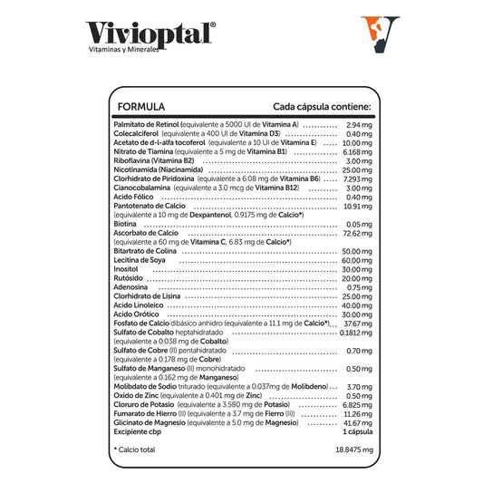 Vivioptal Multivitamin & Multimineral Supplement, 105 Capsules