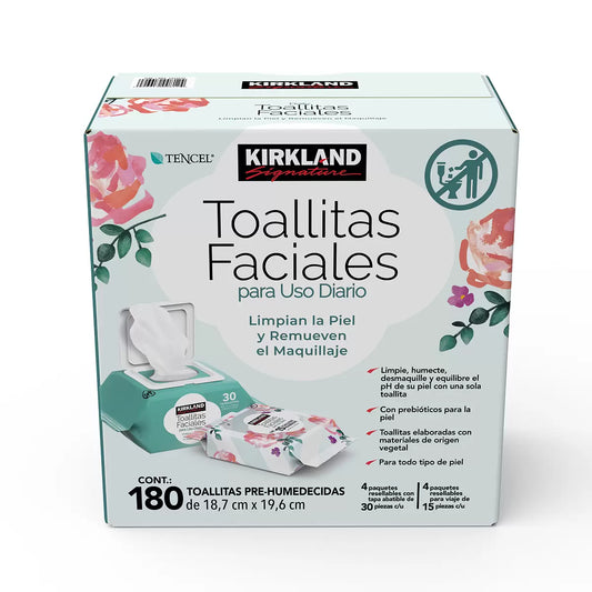 Kirkland Signature Facial Wipes (180 wipes)