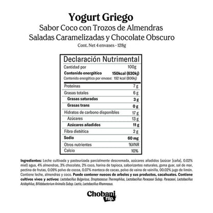 Chobani Flip Almond Coco Loco Greek Yogurt - 4 Pack (4.5 oz Cups)
