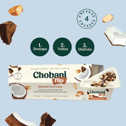 Chobani Flip Almond Coco Loco Greek Yogurt - 4 Pack (4.5 oz Cups)