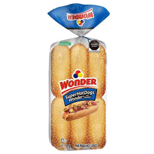 Wonder Super Hot Dog Buns with Sesame Seeds, 12 pieces
