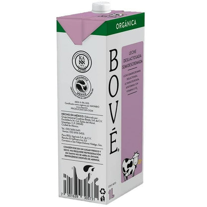 Bové: Organic Lactose-Free Semi-Skimmed Milk - 1 Liter (Shelf-Stable)