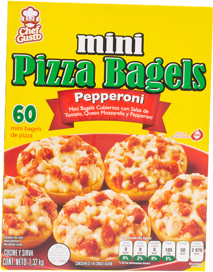 Chef Gusto Frozen Pepperoni Pizza Mini Bagels (60 ct)