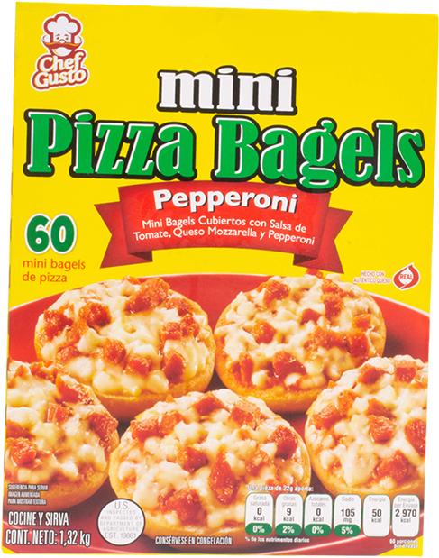 Chef Gusto Frozen Pepperoni Pizza Mini Bagels (60 ct)