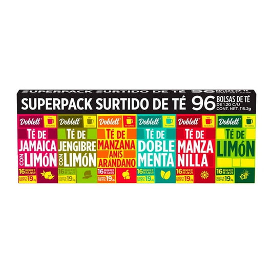 Doblett Assorted Tea, 6 Flavors, 96-count