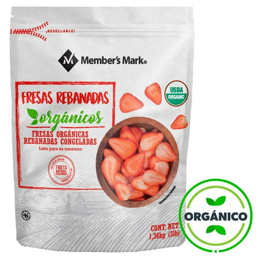 Member's Mark: Organic Frozen Sliced Strawberries - 1.36 kg (3 lbs)