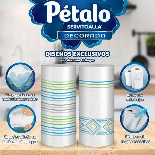 Petalo Paper Towels - 6 Rolls (180 Sheets each)