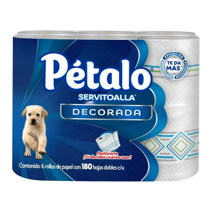 Petalo Paper Towels - 6 Rolls (180 Sheets each)