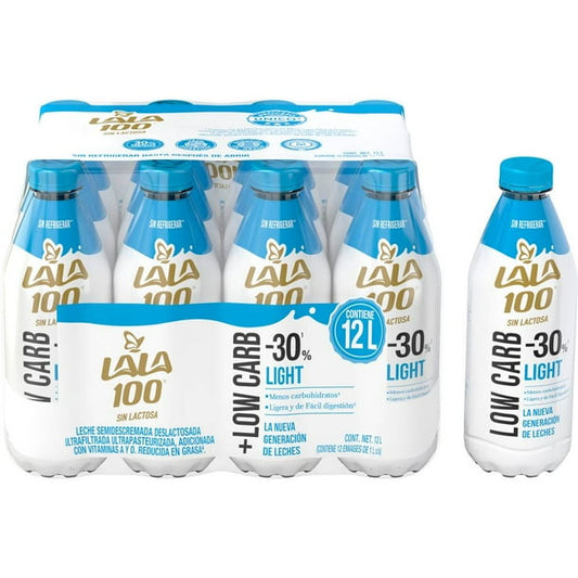 Lala Lactose-Free Light Milk 100 +Low Carb (12-pack, 1 L each)