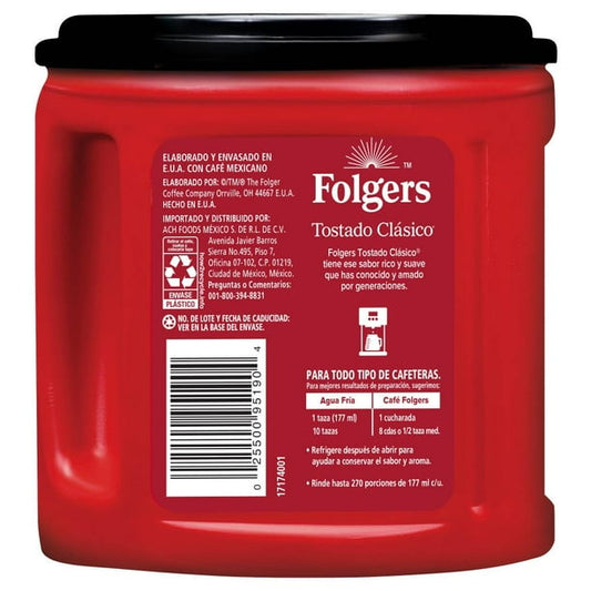 Folgers Classic Roast Ground and Roasted Coffee, Medium Roast, 816 g