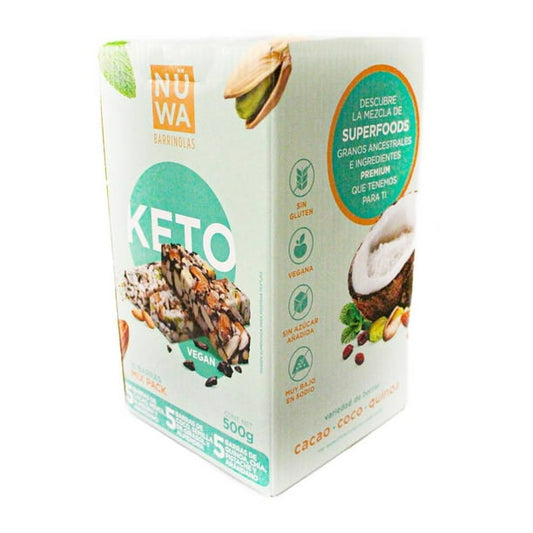 Nüwa Barrinolas Keto Mix Bars (Cocoa, Coconut, and Quinoa), 15-count