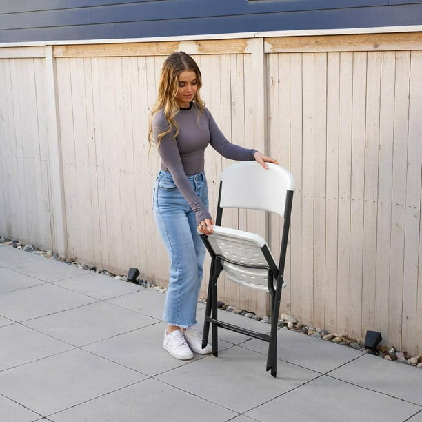 Lifetime Bypass White Folding Chair