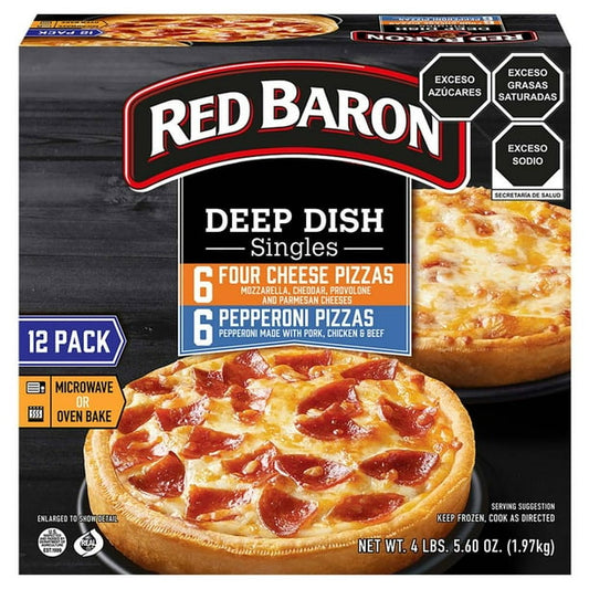 Red Baron Deep Dish Pizza Pepperoni and Four Cheese (12 ct)