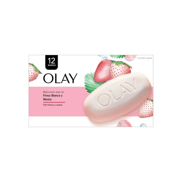 Olay White Strawberry and Mint Bar Soap, 12-pack