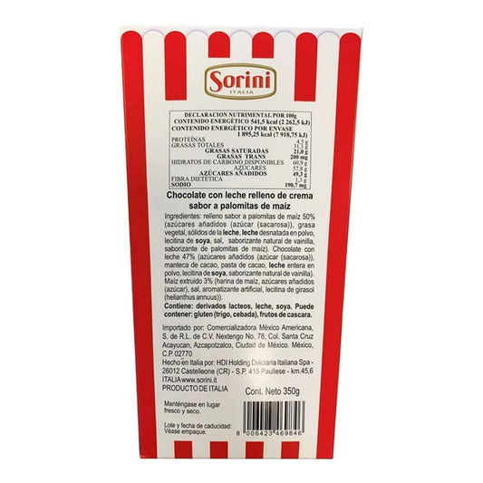 Sorini Milk Chocolate Filled with Popcorn Flavor Cream