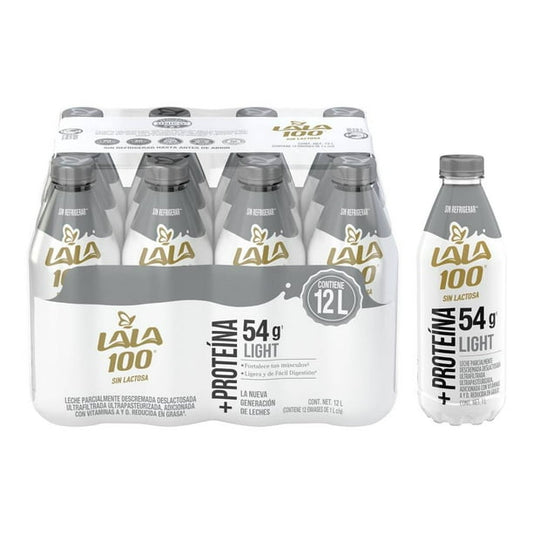 Lala 100 Prot+Low Carb Partially Lactose-Free Milk (12-pack, 1 L each)