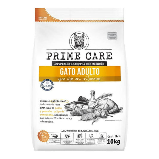 Prime Care Adult Dry Cat Food Over One Year 10 kg