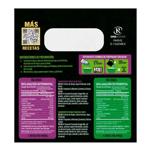 Instant Veggie Mix 2 Konjac Bowls (160 g) + 4 Dry Konjac Rice Bowls (85 g)
