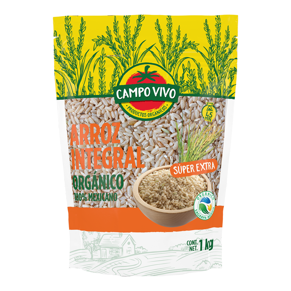 Campo Vivo Organic Whole Grain Brown Rice - 1kg (2.2 lbs)