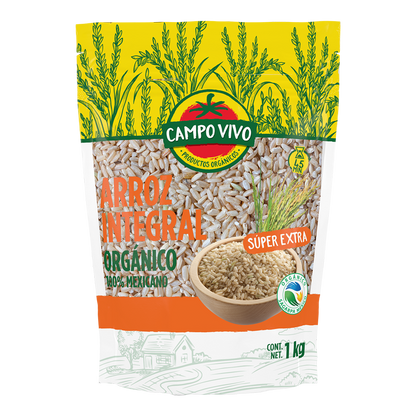 Campo Vivo Organic Whole Grain Brown Rice - 1kg (2.2 lbs)