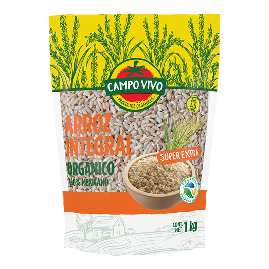 Campo Vivo Organic Whole Grain Brown Rice - 1kg (2.2 lbs)