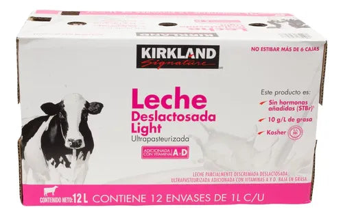 Kirkland Signature Lactose-Free Light Milk (12-pack, 1 L each)