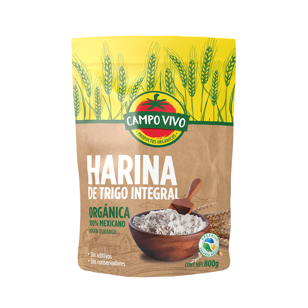 Campo Vivo: Organic Whole Wheat Flour - 100% Whole Grain (800g / 1.76 lbs)