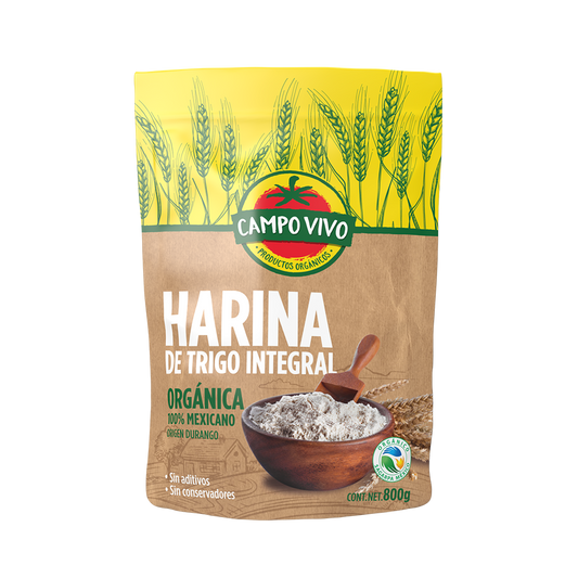 Campo Vivo: Organic Whole Wheat Flour - 100% Whole Grain (800g / 1.76 lbs)