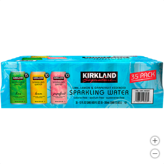 Kirkland Signature Sparkling Water, Variety, 12 Ounce 35 Count