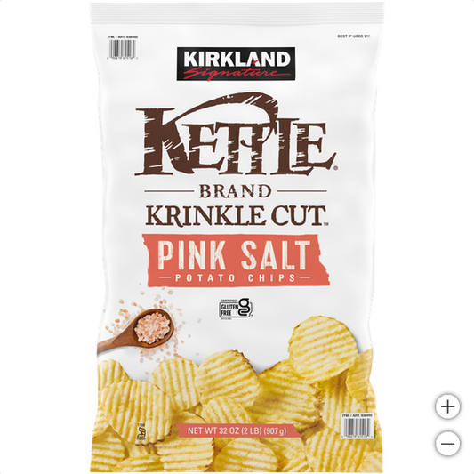 Kikrland Signature Krinkle Cut Kettle Chips, Himalayan Salt, 32 oz