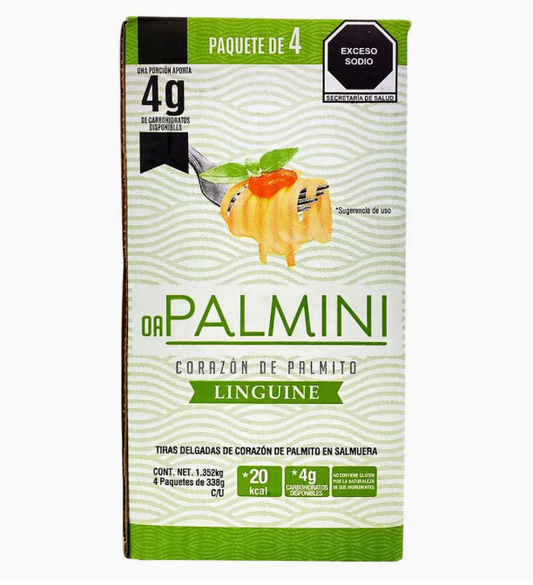 Palmini Hearts of Palm Pasta, Linguine Style, in Brine (4 packs of 338 g)
