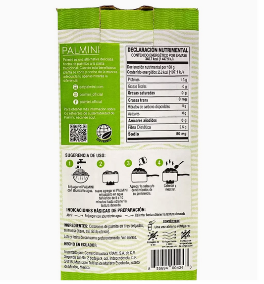 Palmini Hearts of Palm Pasta, Linguine Style, in Brine (4 packs of 338 g)