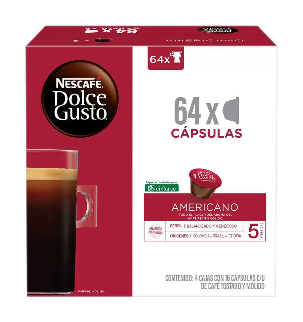 Nescafé Dolce Gusto Americano Coffee Pods (4 x 64 Count)
