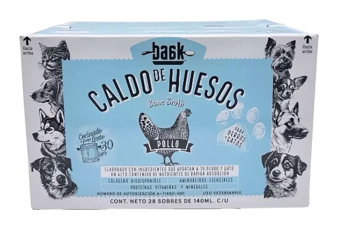 Baak Organic Chicken Bone Broth for Dogs & Cats – 28-Pack (140ml Pouches)