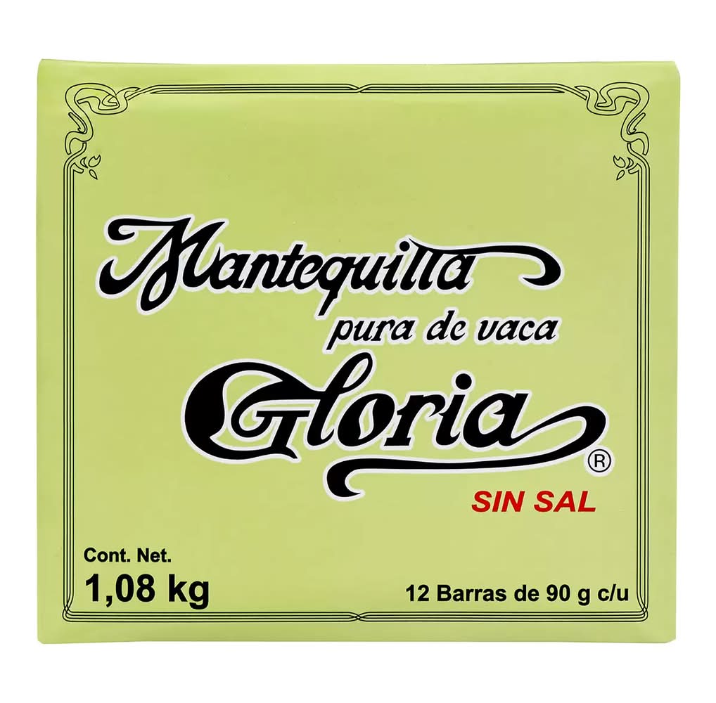 Gloria Unsalted Butter – Pack of 12 (90g / 3.17 oz each)