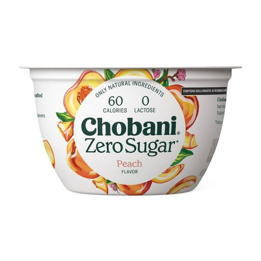 Chobani: Zero Sugar Peach Greek Yogurt - 150g (5.3 oz)