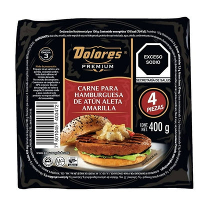 Dolores Premium: Yellowfin Tuna Burger Patties - 400g (Frozen)