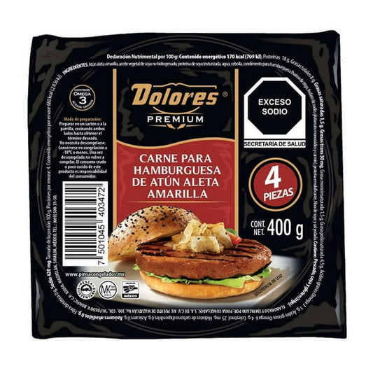 Dolores Premium: Yellowfin Tuna Burger Patties - 400g (Frozen)