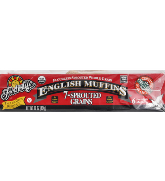 Food for Life Sprouted 7-Grain English Muffins - Frozen (454g)