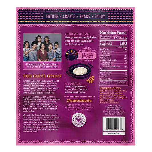 Siete Almond Flour Tortilla, 20-count