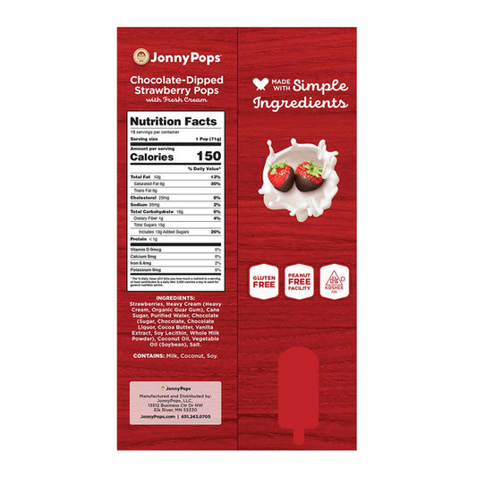 Jonny Pops Chocolate-Dipped Strawberries, 18-count
