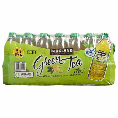 Kirkland Signature Citrus Flavored Zero Calorie Green Tea (35-pack, 500 ml each)
